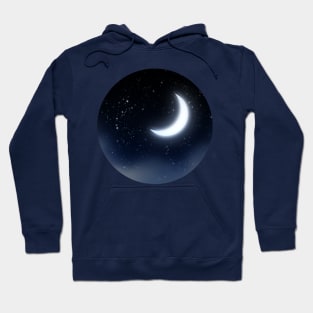 Crescent Moon in the starry sky Hoodie